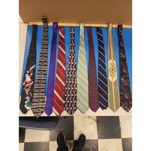 Mens Neckties‎ Lot 10 Silk Polyester Dress Ties Assorted Patterns Colors Job Lot